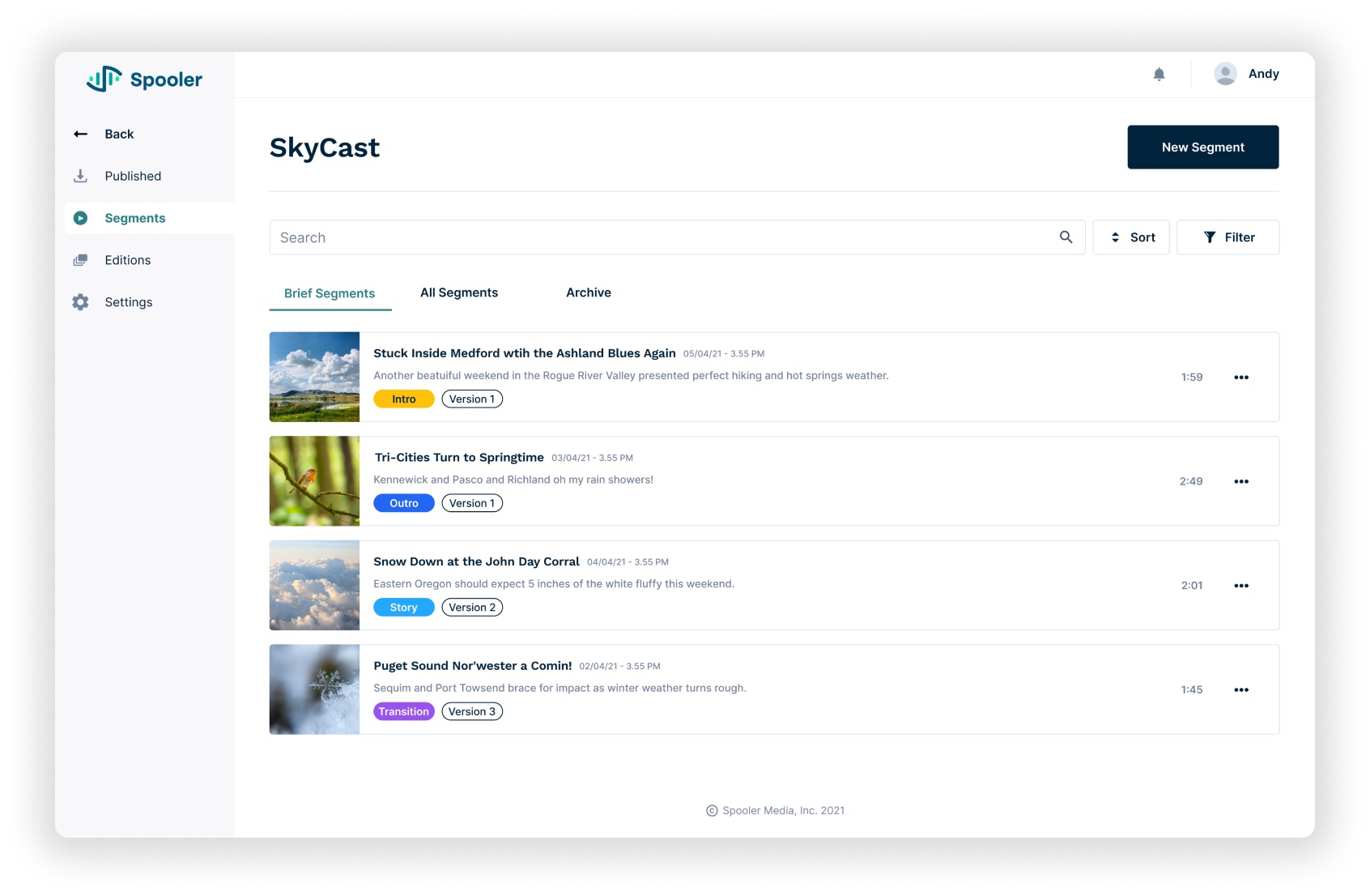 Spooler UI Example